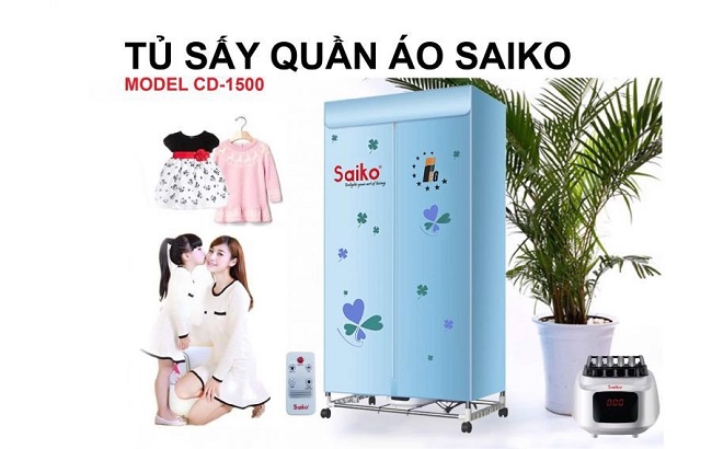 Máy sấy quần áo Saiko CD-1500 Điều Khiển Từ Xa
