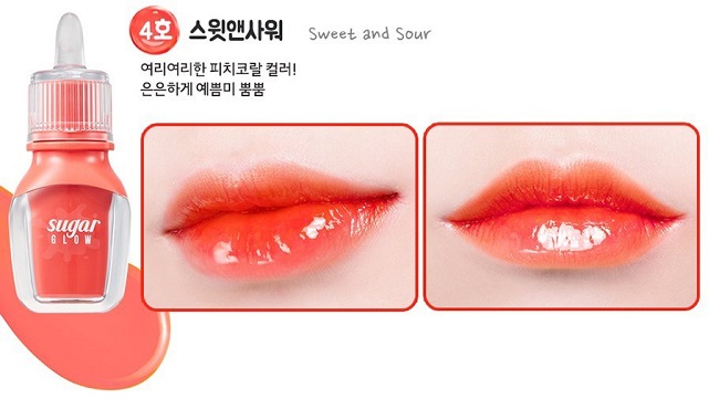 Peripera Sugar Glow Lip Tint – Màu 02 Grapefruit Spirit và 04 Sweet And Sour