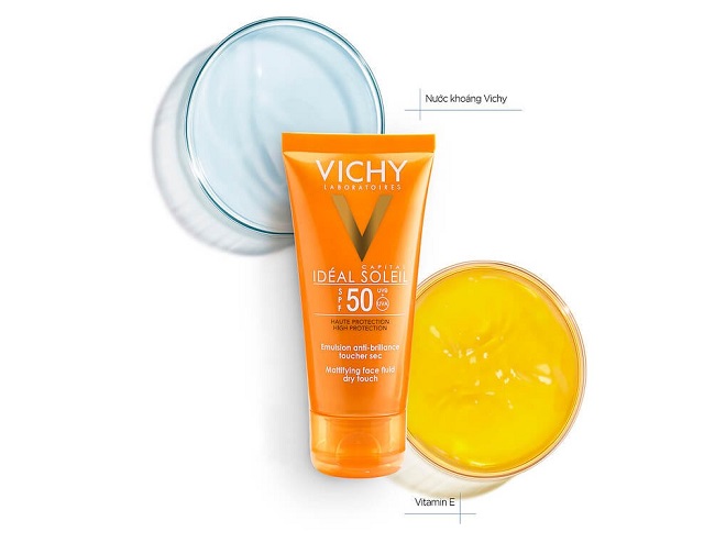 Kem chống nắng Vichy cho da dầu Ideal Soleil Mattifying Face Fluid Dry Touch SPF 50 PA+++
