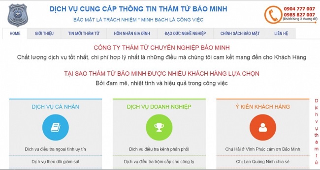 Dịch vụ thám tử Hà Nội Bảo Minh