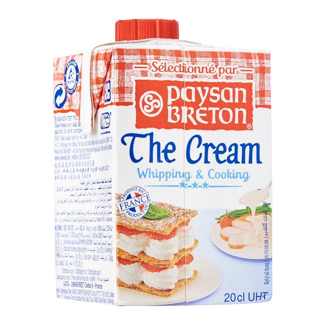 Whipping cream Paysan Breton từ Pháp là một trong các loại whipping cream ngon