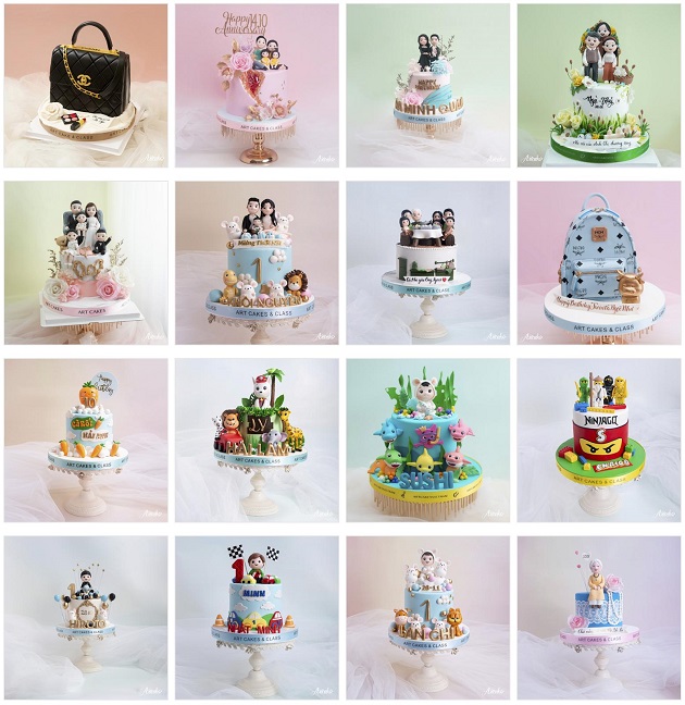 1 số mẫu bánh sinh nhật theo yêu cầu đẹp của Art Cakes