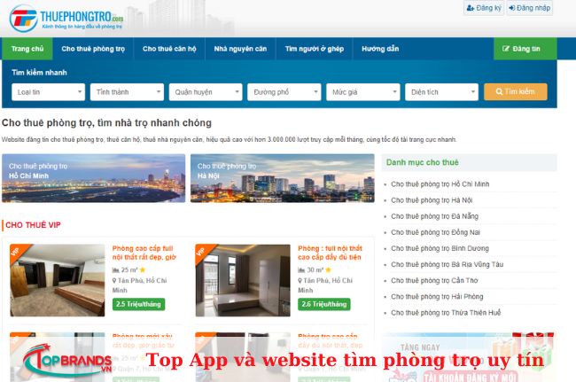 Web tìm nhà trọ Thuephongtro.com