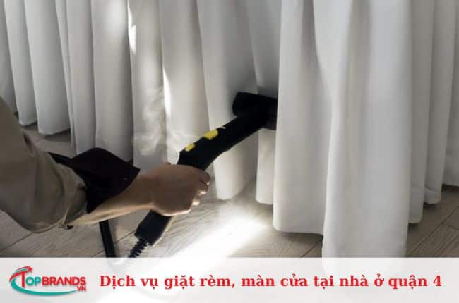 Dịch vụ giặt rèm cửa, màn cửa tại nhà ở Quận 4 uy tín