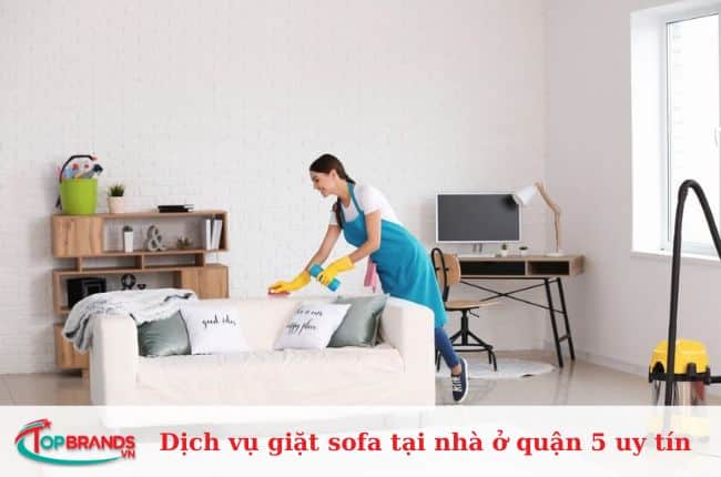 Dịch vụ giặt sofa tại nhà ở quận 5 uy tín