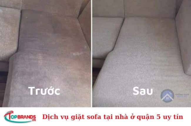 Dịch vụ giặt sofa tại nhà ở quận 5 uy tín