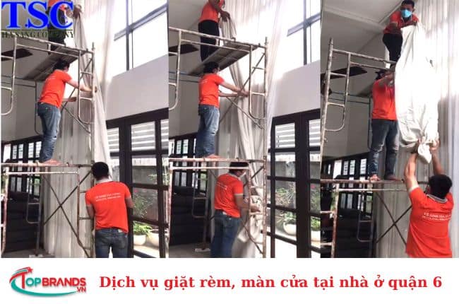 Dịch vụ giặt rèm cửa, màn cửa tại nhà ở Quận 6 uy tín