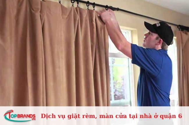 Dịch vụ giặt rèm cửa, màn cửa tại nhà ở Quận 6 uy tín