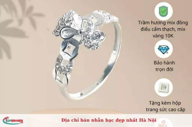 Địa chỉ bán nhẫn bạc chất lượng cao tại Hà Nội