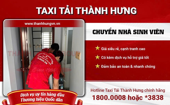 Dịch vụ chuyển nhà trọ sinh viên Taxi Tải Thành Hưng