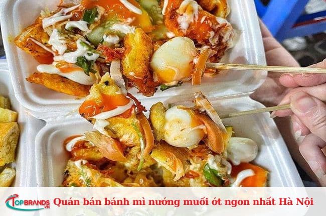 Quán bán bánh mì nướng muối ớt tại Hà Nội ngon và nổi tiếng