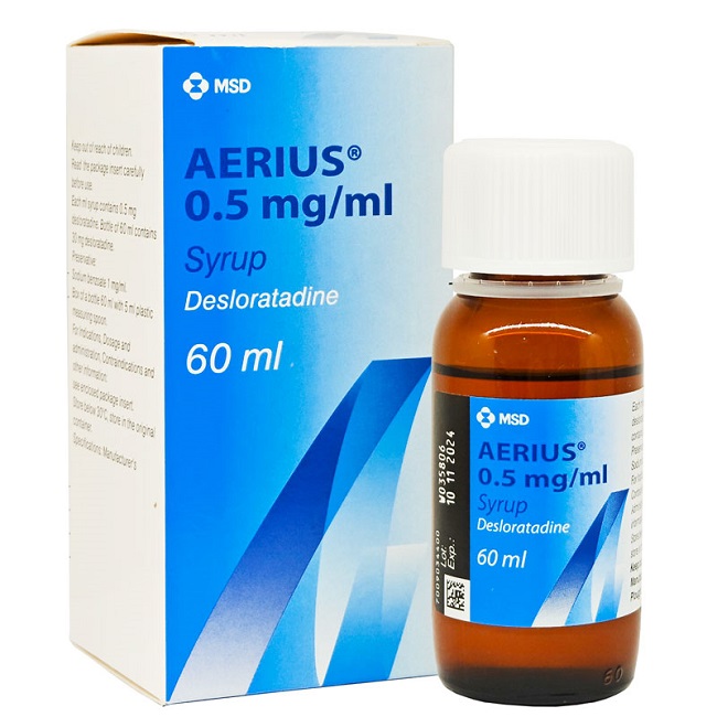 Siro Aerius syrup chữa viêm mũi dị ứng cho bé