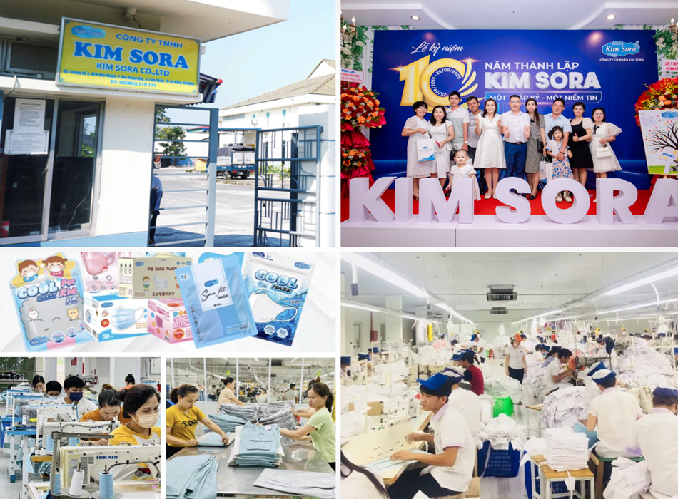 Công Ty TNHH Kim Sora – Sản xuất may mặc và xuất khẩu trang y tế xuất khẩu chất lượng cao